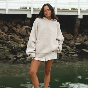 Malibu Mist Wool Blend Sweater Hoodie